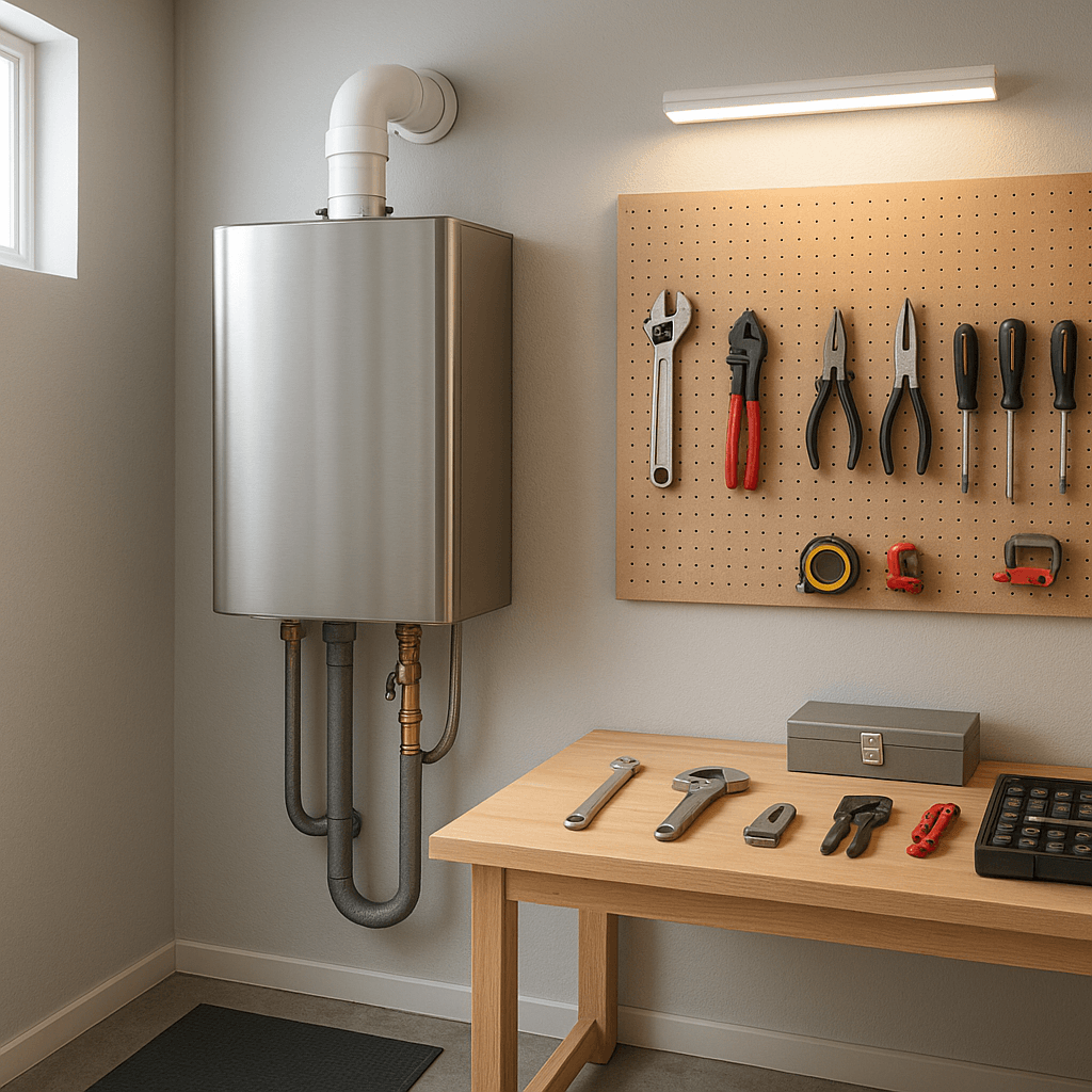 Warmwasserbereiter im Technikraum